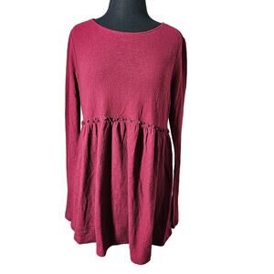 Isabel maternity blouse long sleeve burgundy sz M